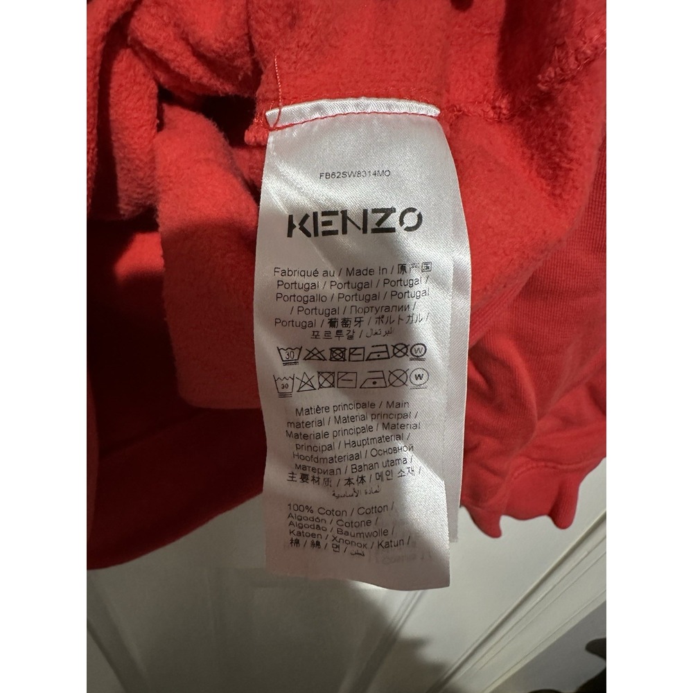Kenzo Paris Tiger Head Red Cotton Fleece Crewneck Jumper Sweater Womens Size XL - Picture 7 of 7